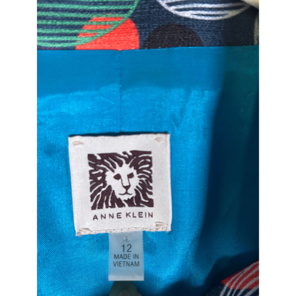 Anne Klein Blazer Polka Dot Design Stand Collar Button Closure Multicolor W 12 - Picture 9 of 13